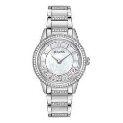 Đồng Hồ Nữ Bulova Classic Crystal Quartz Watch 96L257 Màu Bạc