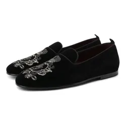 Giày Lười Nam Dolce & Gabbana D&G Loafer Embroidery A50422 Màu Đen Size 40