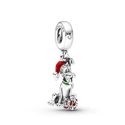Hạt Vòng Charm Nữ Pandora 799199C01 Disney Sterling Silver Pluto Christmas Gift Màu Bạc Đỏ