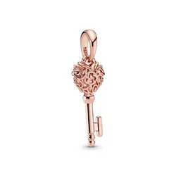Hạt Vòng Charm Nữ Pandora Regal Pattern Key Pendant In Rose 387725 Màu Vàng Hồng