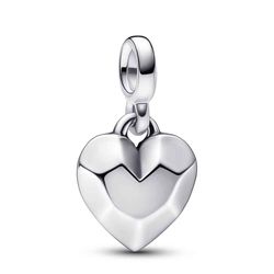 Hạt Vòng Charm Pandora ME Faceted Heart Mini Dangle 792305C00 Màu Bạc