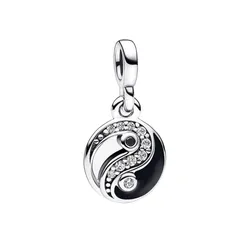 Hạt Vòng Charm Pandora Me Sparkling Yin & Yang Mini Dangle 792805C01 Màu Bạc