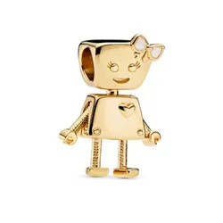Hạt Vòng Charm Pandora Shine Bella Bot, Silver Enamel 767141EN23 Màu Vàng