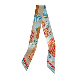 Khăn Nữ Hermès Epaulettes de Gala Twilly Bleu Ciel / Rouge / Jaune Phối Màu
