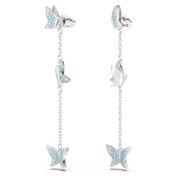 Khuyên Tai Nữ Swarovski Lilia Drop Earrings Butterfly 5662182 Màu Bạc/Xanh