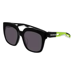 Kính Mát Unisex Balenciaga Grey Square Sunglasses BB0025SA 004 Màu Đen Xanh
