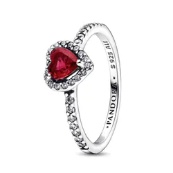 Nhẫn Nữ Pandora Elevated Red Heart Ring 198421C02 Màu Bạc Đỏ Size 54