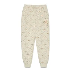 Quần Jogger MLB Jacquard Monogram New York Yankees 3APTM0134-50CRD Màu Kem