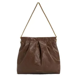 Túi Đeo Chéo Nữ Charles & Keith CNK Duo Double Chain Hobo Bag Dark Brown 40671449 Màu Nâu Đậm (Kèm Túi Nhỏ)