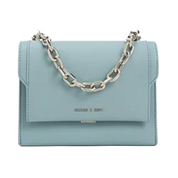 Túi Đeo Chéo Nữ Charles & Keith CNK Front Flap Chain Handle Crossbody Bag Slate Blue 80701349 Màu Xanh