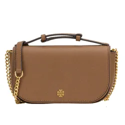 Túi Đeo Chéo Nữ Tory Burch Emerson Saffiano Top Handle Crossbody Moose Bag 134841 Màu Nâu