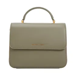 Túi Đeo Vai Nữ Charles & Keith CNK Front Flap Top Handle Bag Khaki 80160156 Màu Xanh Kaki