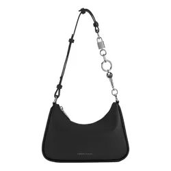 Túi Đeo Vai Nữ Charles & Keith CNK Lock & Key Chain Handle Trapeze Bag 20271269 Màu Đen