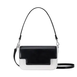 Túi Đeo Vai Nữ Find Kapoor Lia Bag 19 Crinkled White Black Màu Đen Trắng