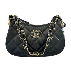 Túi Đeo Vai Nữ Chanel Style Leather Logo Handbags C19 Màu Đen