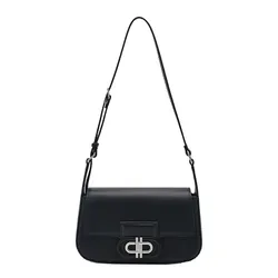 Túi Đeo Vai Nữ Pedro Icon Leather Shoulder Bag Black 76610072 Màu Đen