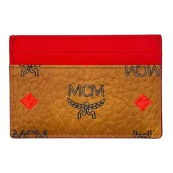 Ví Đựng Thẻ Nữ MCM Spectrum Diamond Rainbow Logo Visetos Card Holder MYAAASV02 Màu Nâu Đỏ