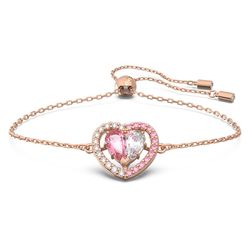 Vòng Đeo Tay Nữ Swarovski Gema 520 Bracelet Heart, Pink, Rose Gold-Tone Plated 5653012 Màu Vàng Hồng