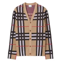 Áo Len Cardigan Burberry Vintage Check V-Neck 8070287ARCHIVEBEIGE Màu Beige Size XS