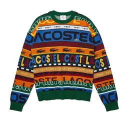 Áo Len Nam Lacoste Live Crew Neck Signature Jacquard  AH3202 Phối Màu