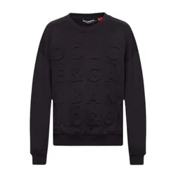 Áo Nỉ Nam Sweater Dolce & Gabbana D&G Black Sweatshirt With Logo G9QI2TG7TOO Màu Đen Size XS