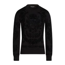 Áo Nỉ Sweater Nam Dolce & Gabbana  D&G Cotton-Blend Terry Sweatshirt G9OW6TG7VCGN0000 Màu Đen Size 44
