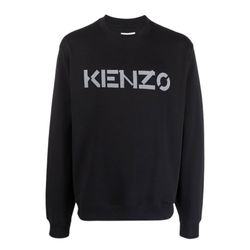 Áo Nỉ Sweater Nam Kenzo Logo-Print Cotton Sweatshirt FB65SW0004ML Màu Đen Size XS