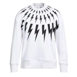 Áo Nỉ Sweater Nam Neil Barrett Fair-Isle Thunderbolt Sweatshirt BJS010SR517S Màu Trắng Size XXS