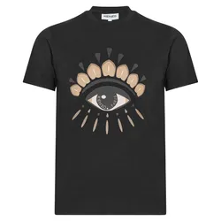 Áo Phông Nam Kenzo Icon Eye Print Cotton 4YC99 TShirt Màu Đen Size XS