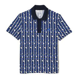 Áo Polo Nam Lacoste Men's Two-Tone Printed Lacoste Movement PH5655 51 ANY Màu Xanh Blue Size 6