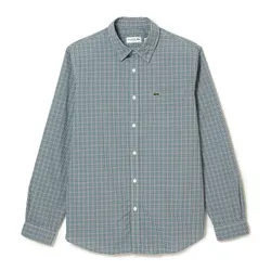Áo Sơ Mi Dài Tay Nam Lacoste Regular Fit Check Print Shirt CH0193 00 TQ1 Màu Kẻ Xanh Lá Size 39