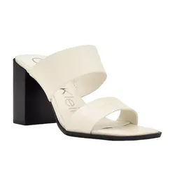 Dép Cao Gót Nữ Calvin Klein Final Sale Women's Tara Heel Sandal Màu Trắng Ngà Size 8.5