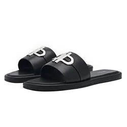 Dép Nữ Pedro Icon Leather Slide Sandals Black 65110068 Màu Đen Size 38