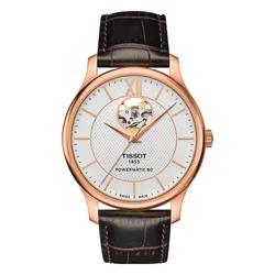 Đồng Hồ Tissot Automatic Tradition Powermatic 80 Open Heart T063.907.36.038.00 Màu Nâu Trắng