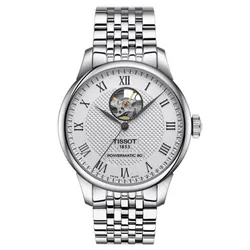Đồng Hồ Nam Tissot Le Locle Powermatic 80 Open Heart T006.407.11.033.02 Màu Bạc Trắng