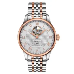 Đồng Hồ Nam Tissot Le Locle Powermatic 80 Open Heart T006.407.22.033.02 Màu Demi (Vàng Hồng - Bạc)