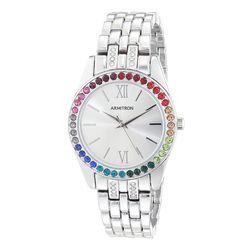 Đồng Hồ Nữ Armitron Women's Genuine Crystal Accented Bracelet Watch 75/5763 Màu Bạc