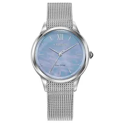 Đồng Hồ Nữ Citizen Eco-Drive EM0810-50N Màu Xanh Bạc