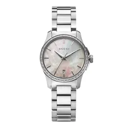 Đồng Hồ Nữ Gucci G-Timeless Diamonds Mother Of Pearl Diamond Silver Tone YA126543 Màu Bạc