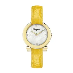 Đồng Hồ Nữ Salvatore Ferragamo Gancino Stainless Yellow Leather Watch FAP040016 Màu Vàng