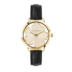 Đồng Hồ Nữ Ted Baker BKPLIS304 Magnolia Dial Leather Strap Watch Màu Đen Vàng