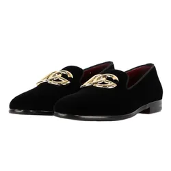 Giày Lười Nam Dolce & Gabbana D&G Leonardo Velvet Loafer A50467 Màu Đen Size 40