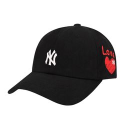 Mũ MLB Heart Side Logo Unstructured Ball Cap New York Yankees 32CPUA111 50L Màu Đen