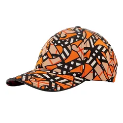 Mũ Nam Burberry Men's Monogram Baseball Cap Màu Cam Đen