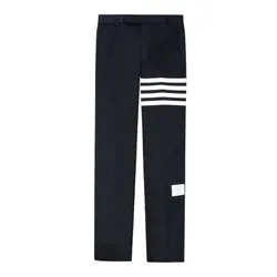 Quần Kaki Nam Thom Browne With 4-Bar Embroidered MTU245A03788415 Màu Xanh Navy Size 2