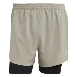 Quần Short Nam Adidas 2 In 1 Designed For Running IB8933 Màu Xám Bạc Size 2XS