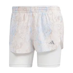 Quần Short Nữ Adidas 2 In 1 Run Fast HS8614 Màu Trắng Họa Tiết Size 2XS