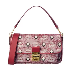 Túi Đeo Chéo Nữ MCM Vintage Jacquard Monogram Shoulder Bag Màu Đỏ