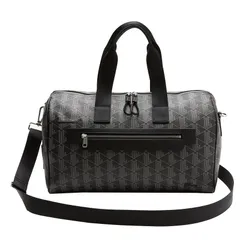 Túi Trống Du Lịch Lacoste Unisex The Blend Monogram Print Weekender NU4259LX Màu Đen