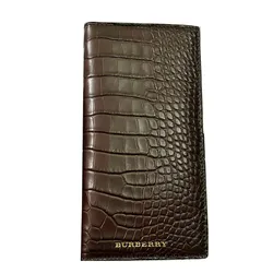 Ví Dáng Dài Burberry Crocodile Leather Long Wallet Brown Màu Nâu